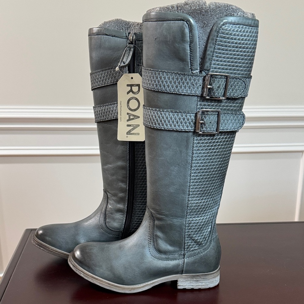 ROAN Women's Gray Leather Boots